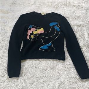 taesay 100% cashmere sweater with rooster